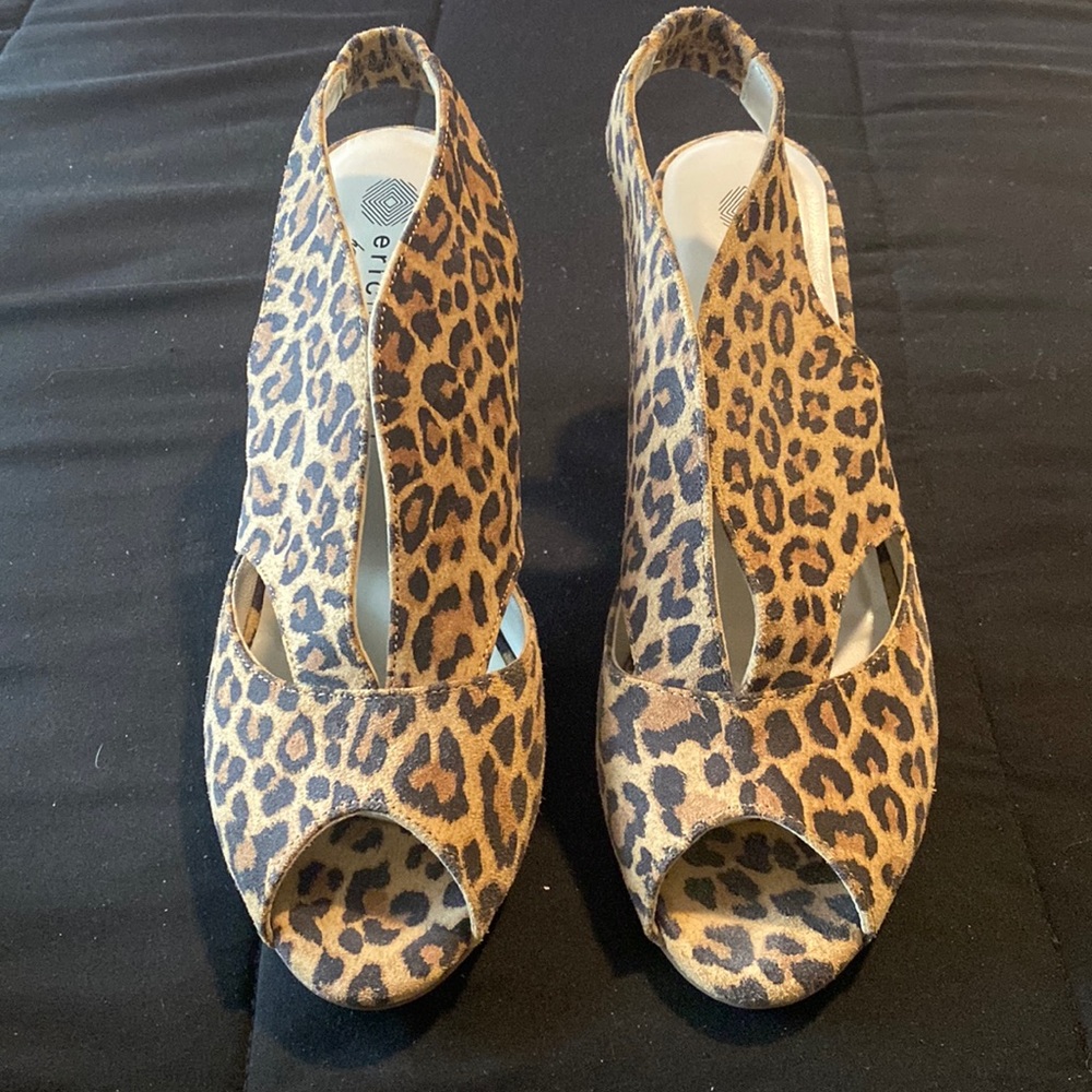 Leopard Print Open Toe Sling Backs. - image 1